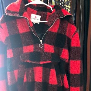 Black and red zipper jacket